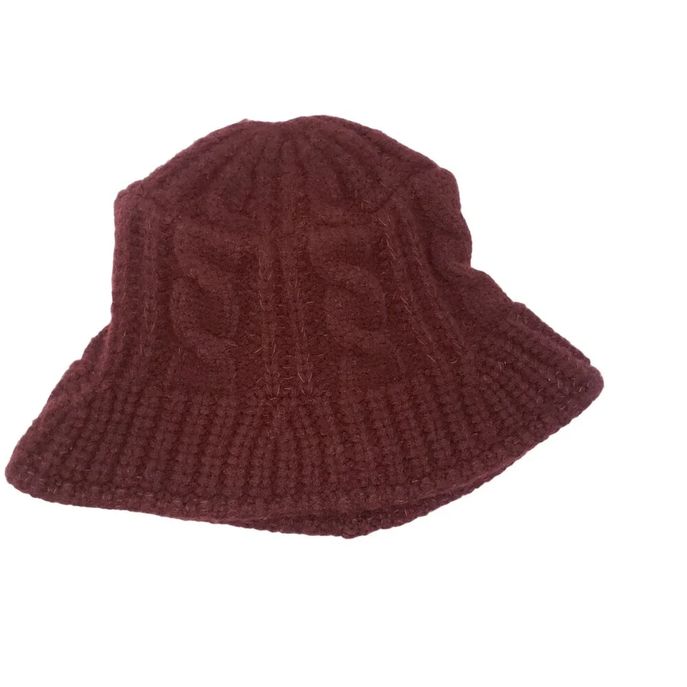 STEVE MADDEN Burgundy Acrylic Winter Hat One Size